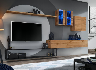 Wohnwand Braun Designer Sideboard TV-Ständer Einrichtung Luxus Komplette Neu